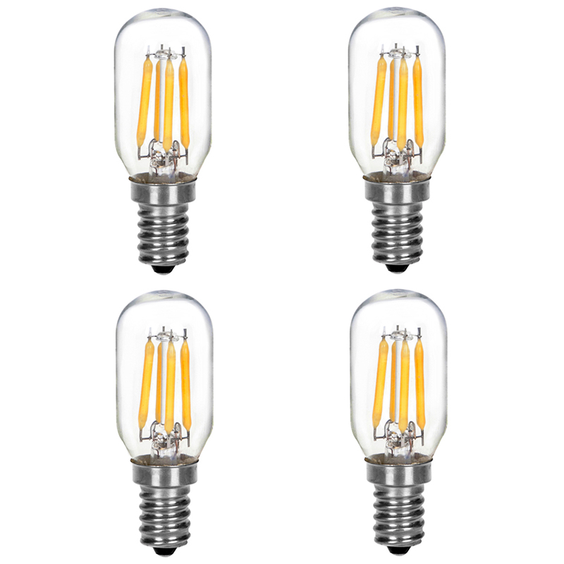 T22 E12 Candelabra Base 2W LED Vintage Antique Filament Light Bulb, 25W Equivalent, 4-Pack